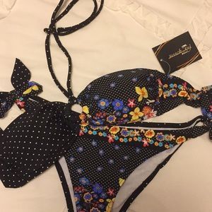 Polka dot/floral bikini set
